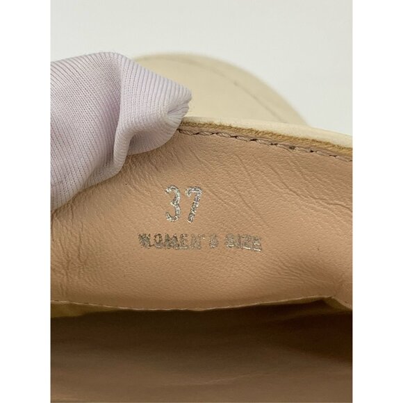 Tods Womens Ivory Leather Loafers With Silver Buckle Accent Size 37 - Picture 8 of 9